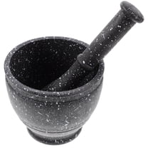 ELAYARD 1Set Large Capacity Black Pestle Set Grinding Bowl for Home Seasoning and Sauce
