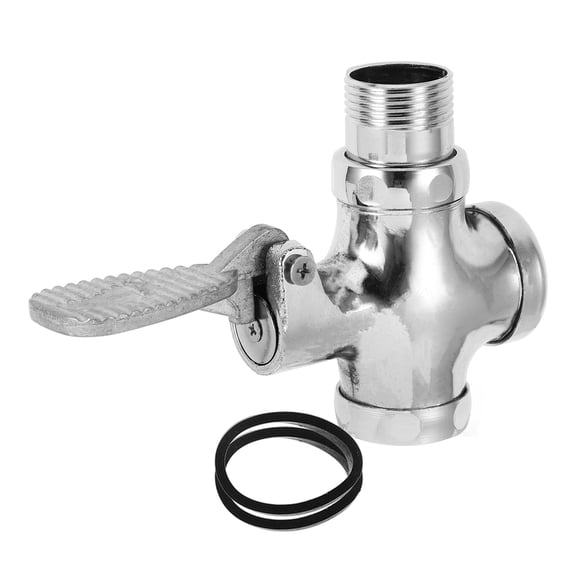 ELAYARD 1Set Metal Foot Pedal Valve for Bathroom with Delay Shutoff and Durable Iron Construction