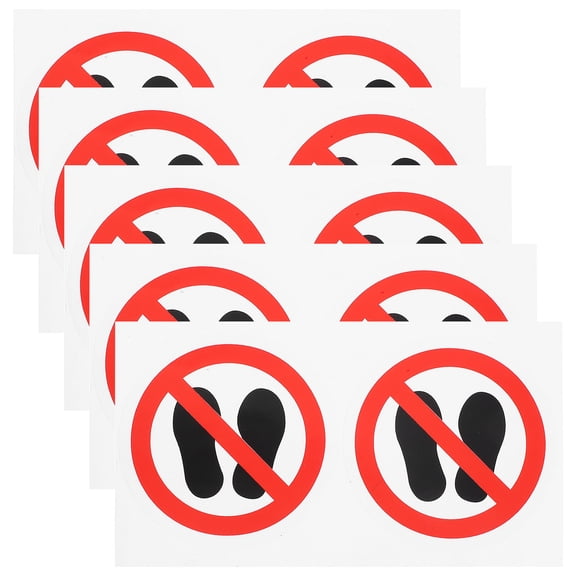 ELAYARD 10Pcs No Step Warning Sign Stickers Adhesive Safety Labels for Industrial Environments