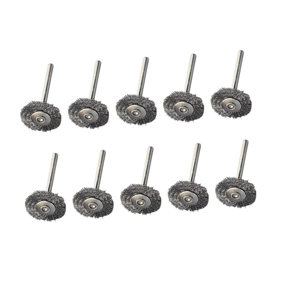 ELAYARD 10 PCS Wire Wheel Brush Set Silver Deburring Tools for Grinder Rotary Tools