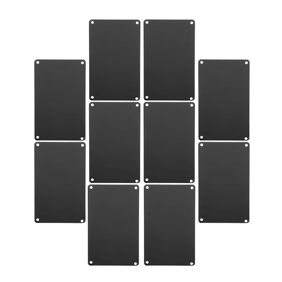 ELAYARD 10Pcs Black Aluminum Nameplate for DIY Engraving Durable Metal Sign for Hotel and Industrial Use