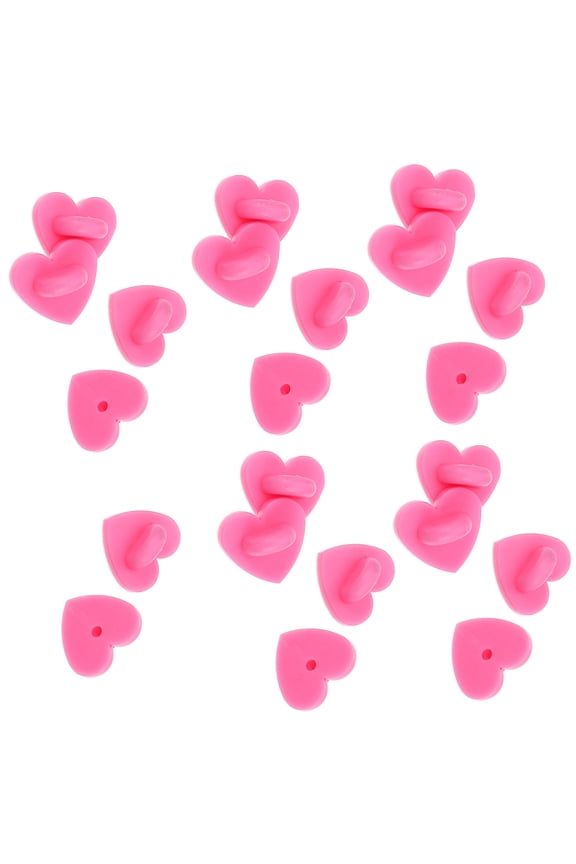 100 Pcs Jewelry Making Pin Backs in Pink Rubber for Craft Enthusiasts