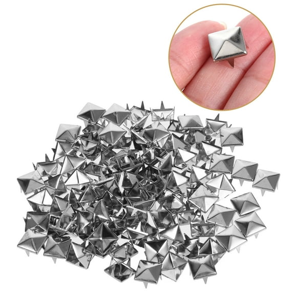 ELAYARD 100 Pcs Spots Pyramid Studs for DIY Projects Clothing Shoes Silver Copper