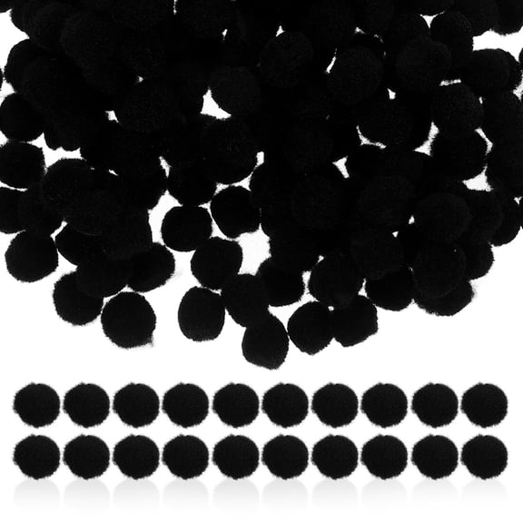 ELAYARD 1000Pcs Black Pom Poms for Multipurpose Crafting and Clothing Decor with Soft Texture