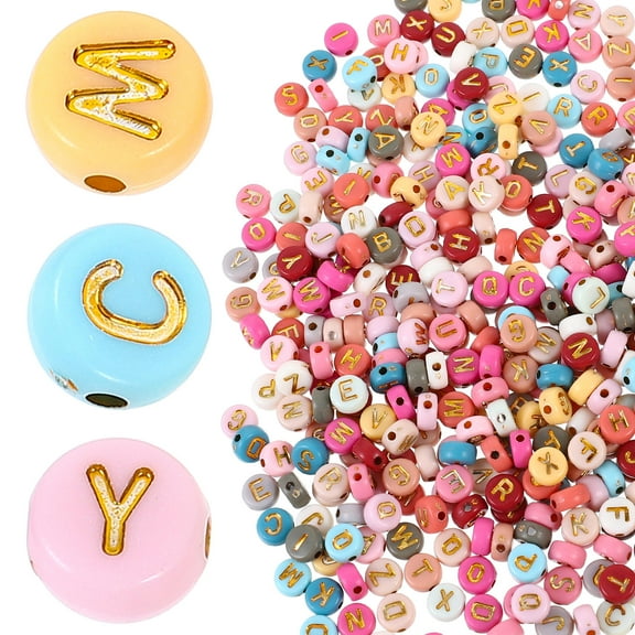 ELAYARD 1000Pcs Lightweight Assorted Color Acrylic Letter Beads for Handmade Bracelet and Necklace