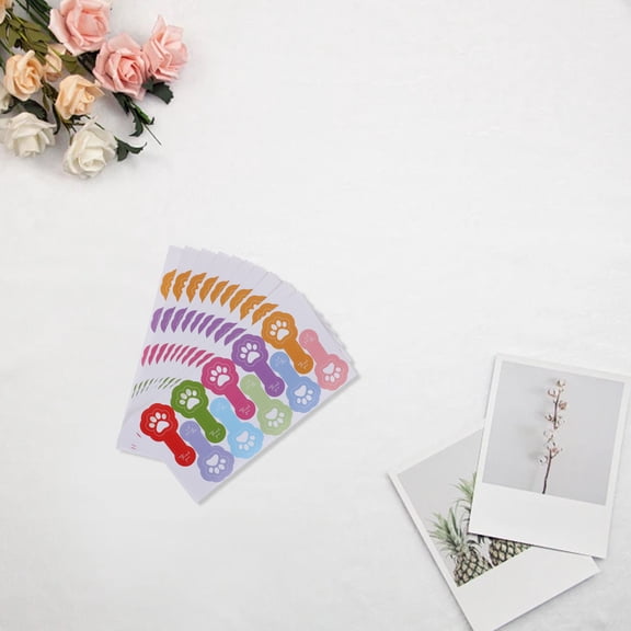 ELAYARD 1000Pcs Tamper Evident Long Bakery Labels with Cute Paw Shape for Jar and Coffee Cup Seals