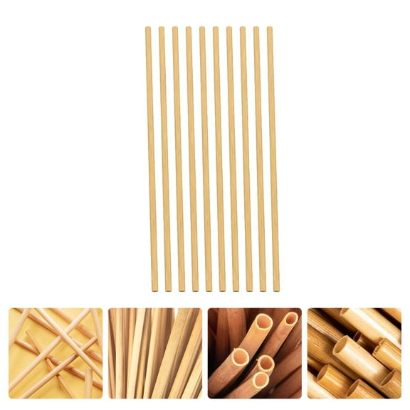 ELAYARD 100Pcs Brown Natural Drinking Straw Disposable Beverage Supplies