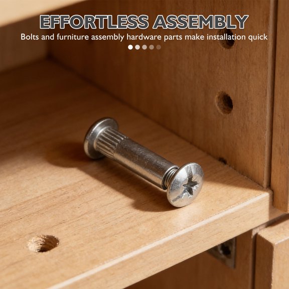 ELAYARD 100Pcs Durable Steel Binding Bolts with Nuts for Furniture Repair and Assembly