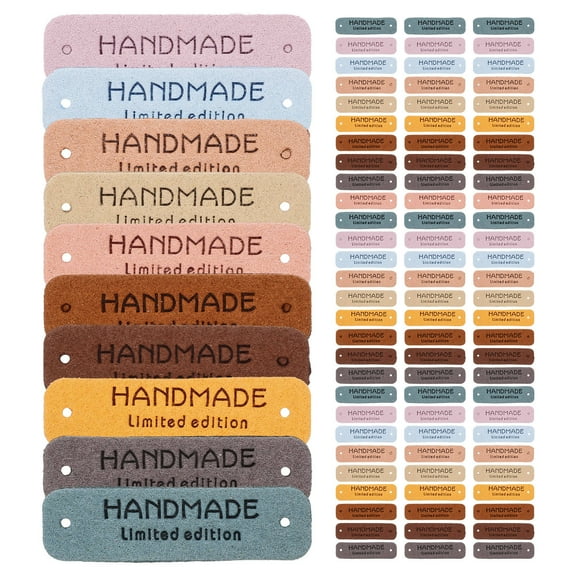 ELAYARD 100Pcs Labels for Handmade Crochet Knitting Items with Sewing Holes Assorted Color DIY Craft Tags