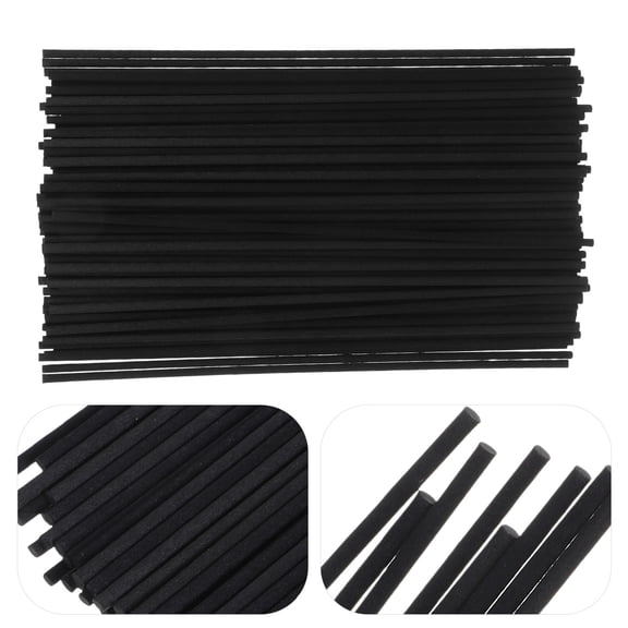 ELAYARD Black Natural Fiber Reed Diffuser Sticks, 100 Count Flameless Aromatherapy Replacement Sticks for Home Fragrance
