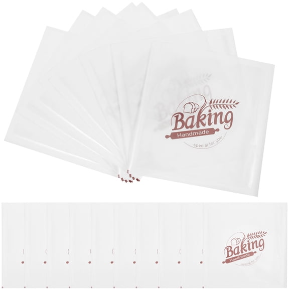 ELAYARD 100Pcs White Paper Sandwich Bags Multi Function Bread Packaging with Window Design