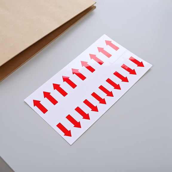 ELAYARD 100Pcs Red Directional Arrow Adhesive Stickers Removable Paper Labels for Office Use