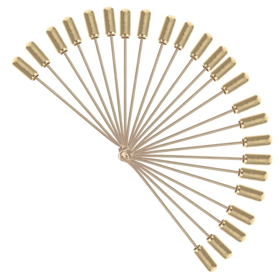 ELAYARD 100Pcs Safety Pins with Metal End Caps for Brooches and Suit Or Hat Accessories in Golden Stainless Steel