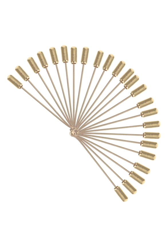 100Pcs Safety Pins with Metal End Caps for Brooches and Suit Or Hat Accessories in Golden Stainless Steel