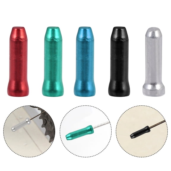 ELAYARD 100pcs Aluminum Bike Brake Cable End Caps Assorted Colors Riding Accessories