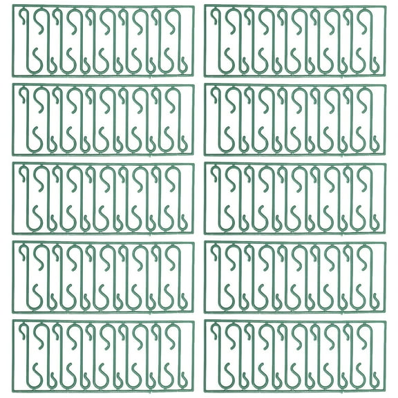 ELAYARD 100Pcs Green Plastic Christmas Tree Hooks Sturdy S-Shaped Hangers for Ornaments