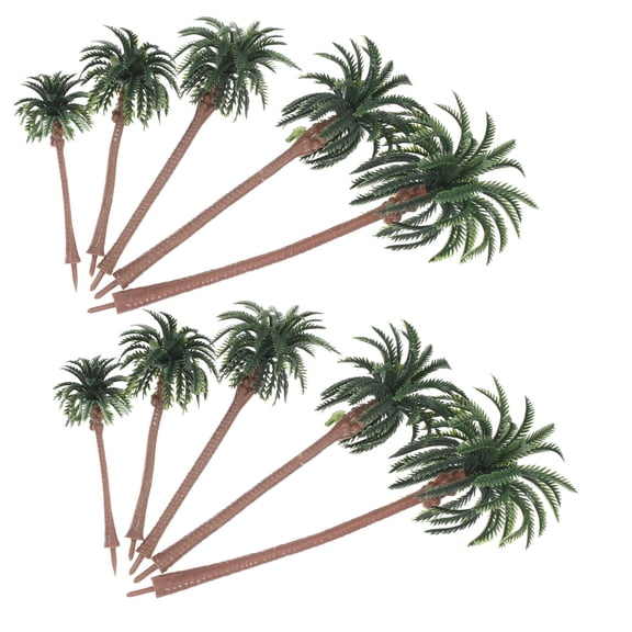 ELAYARD Lifelike Palm Tree Model Green Landscape for Decoration 10Pcs
