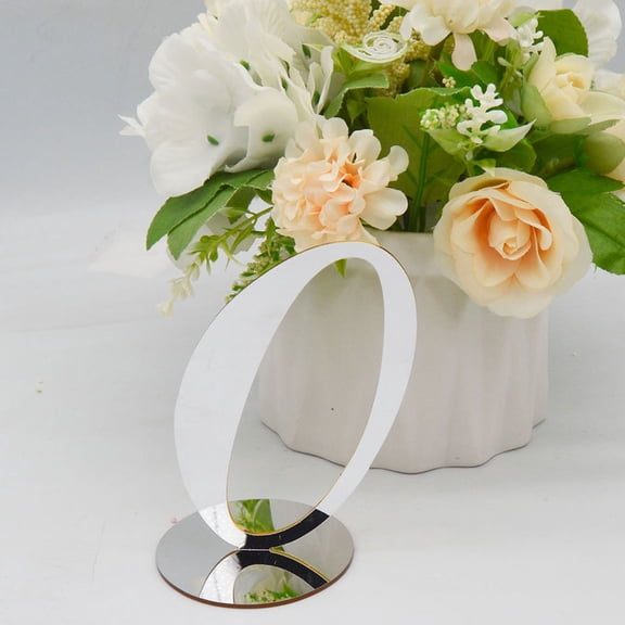 ELAYARD 10Pcs Plated Silver Acrylic Table Number Signs for Banquets Wedding Reception and Celebration