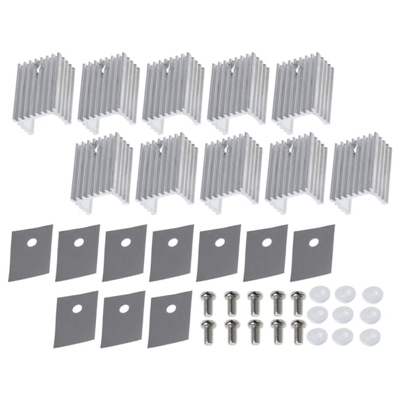 ELAYARD 10Pcs Metal Heating Sink with To220 Heat Sink Kit for Efficient Machine Cooling