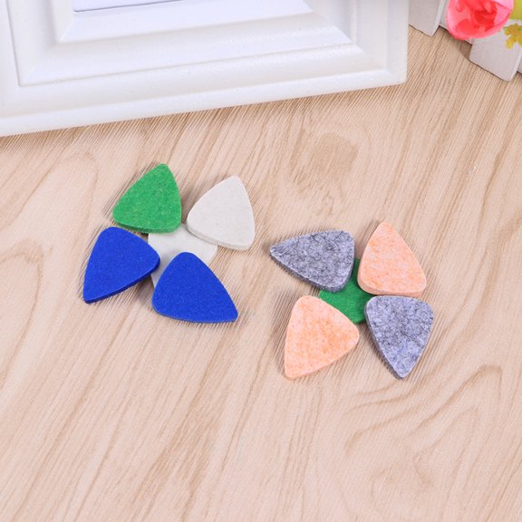 ELAYARD 10Pcs Assorted Color Felt Picks for Guitar Players Smooth Strumming Ukulele Accessory