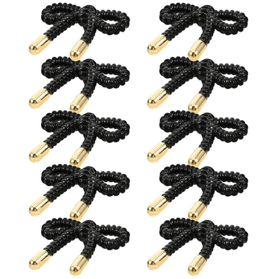 ELAYARD 10Pcs Decorative Bow Clothes Buttons Black Metal Sewing Fasteners for Coats