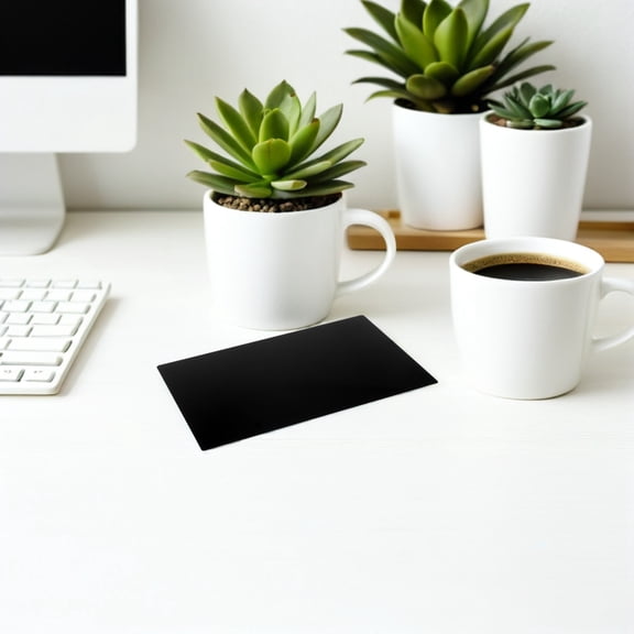 ELAYARD Blank Black Aluminum Name Plates, Rust-Free, Ideal for Office