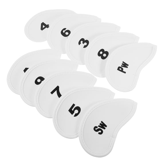 ELAYARD 10Pcs White Golf Club Covers Protective Cloth Sleeve Portable Anti Scratch Breathable Club Protector