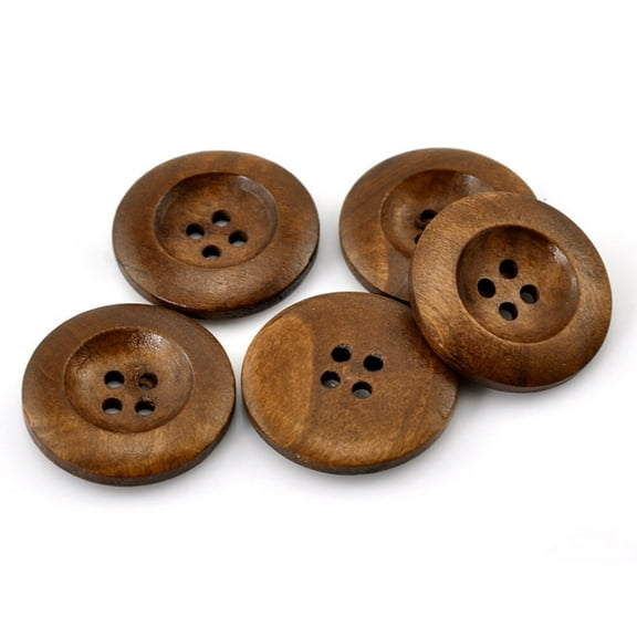ELAYARD 10pcs Wood Button Decorative Round for Cardmaking and Crafting