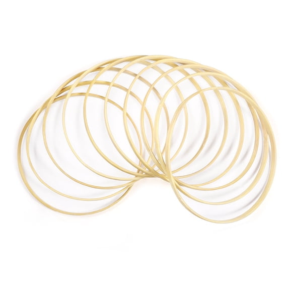 ELAYARD 10Pcs Dream Catcher Ring Golden Round Bamboo Wood Diy Craft Tool Home Decor