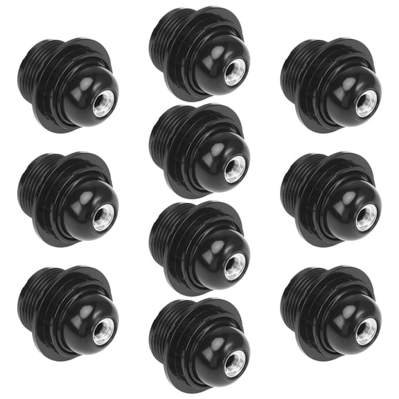 ELAYARD 10Pcs E26 LED Lamp Socket Black Round Bulb Base with Screw Terminals for Light Fixtures