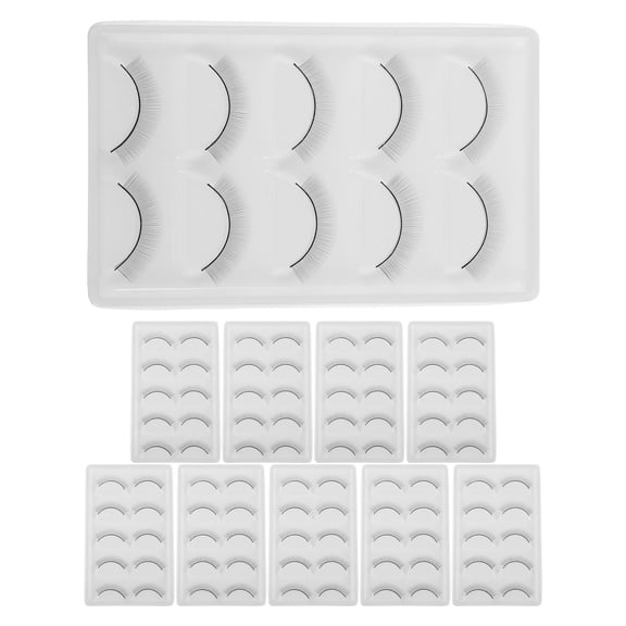 ELAYARD 10Pcs Eyelash Extension Kit Training Black Synthetic Practice Lash Strips
