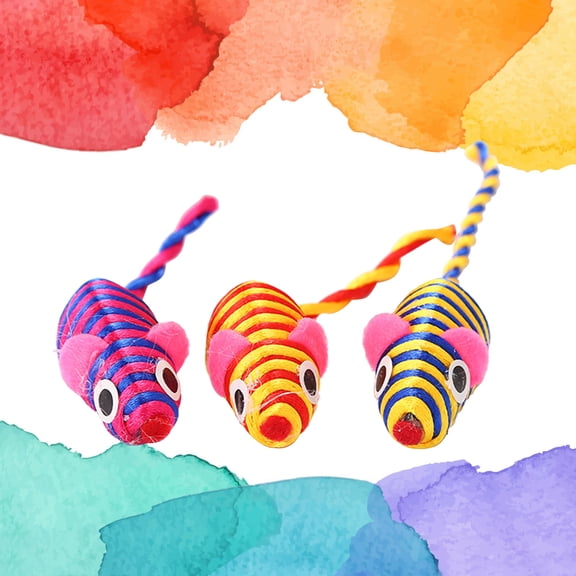ELAYARD 10Pcs False Mice Toys Interactive Mini Funny Mouse Toys for Pet Cats Kitten (Random Color)