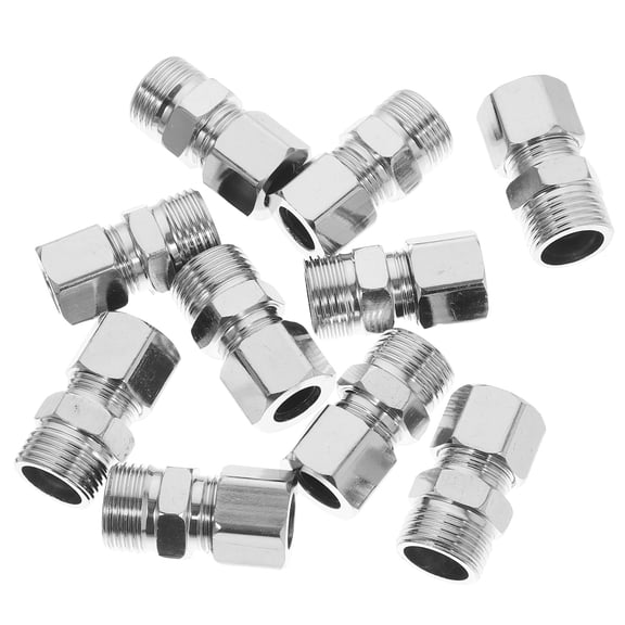 ELAYARD 10Pcs Stainless Steel Male Compression Fittings for Impact Wrench Plated Silver Durable