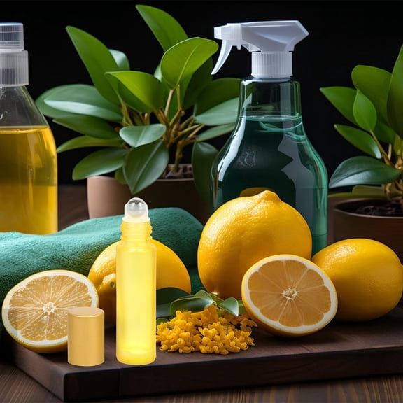 ELAYARD 10Pcs Glass Roll on Bottles for Essential Oils with Durable Yellow Construction for Storage Use