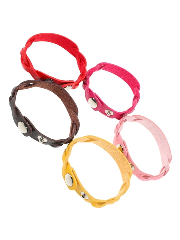 10Pcs Handmade Snap Button Adjustable Bracelet Assorted Colors Comfortable Wristband