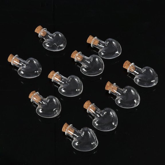 ELAYARD Set of 10 Small Clear Glass Jars Wishing Bottles for Ideas and Storage