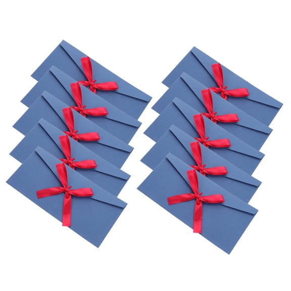 ELAYARD Elegant Blue Kraft Envelopes Bowknot for Greeting Cards 10Pcs