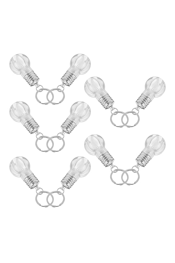 10Pcs Transparent LED Light Bulb Key Chain Stylish Decorative Bag Pendant