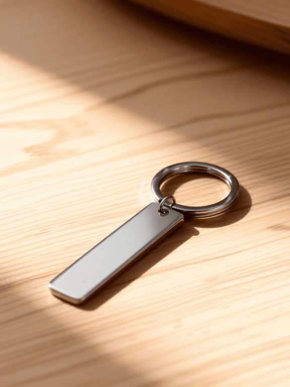 Engravable Stainless Steel Keychain Blanks Plated Silver for DIY Craft Projects 10Pcs