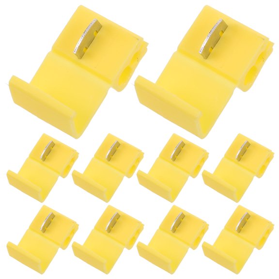 ELAYARD 10Pcs Quick Splice Wire Connectors Yellow Plastic Solderless Cable Connectors for Automotive Use
