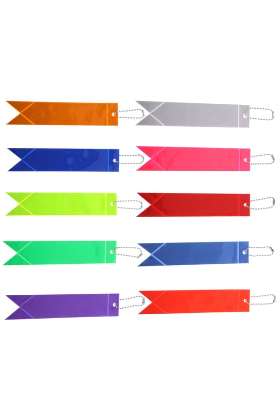 10Pcs Glow in The Dark Reflective Pendant Keychain PVC Backpack Accessory