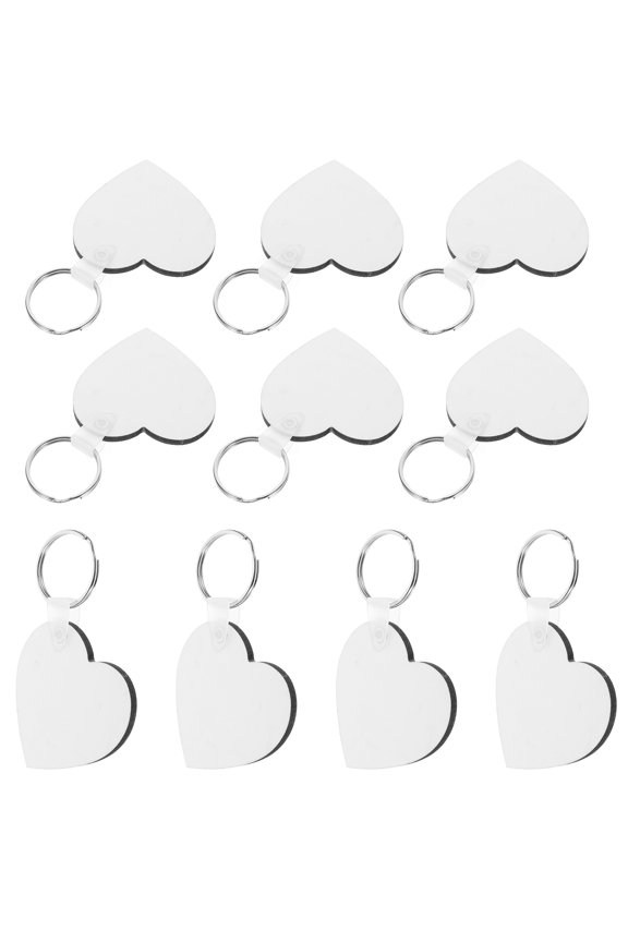 10Pcs Handicraft Sublimation Keychain Blanks with Metal and Density Board Materials