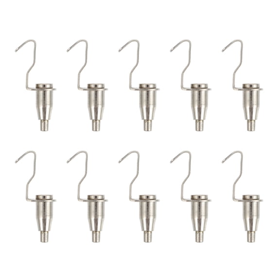 ELAYARD 10Pcs Suspension Wire Rope Hook Plated Silver Zinc Alloy and Steel Reliable for Hanging Boards