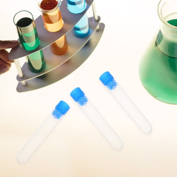 ELAYARD 10 Pcs Clear Plastic Test Tubes Leak Proof with Caps for Kids School Science Lab Experiments