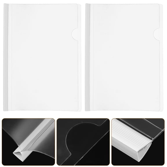 ELAYARD 10Pcs Transparent File Binder Folders with Anti Slip Locking Bars for Office Use