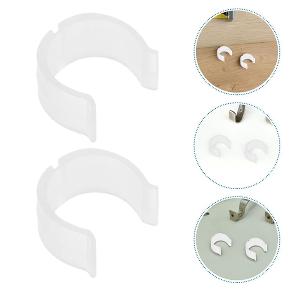 ELAYARD 10Pcs Plastic Curtain Rod Holders Brackets with U Shaped Design for Home Drapery Support
