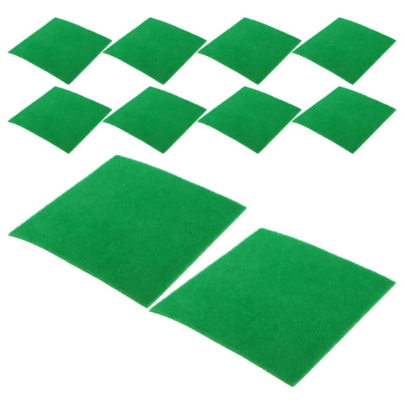 ELAYARD 10Pcs Lifelike Green Artificial Grass Mat for Model Building and Diorama