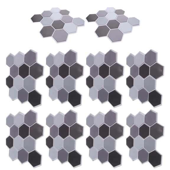 ELAYARD PVC Waterproof Wall Stickers Hexagon Self-Adhesive Tiles for Living Room and Bedroom
