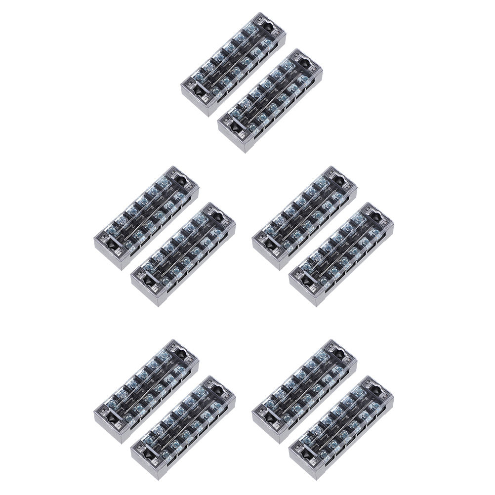 ELAYARD 10Pcs Assorted Color Insulated Barrier p Double Row Screw Terminal Block for Industry