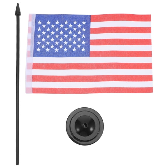 ELAYARD 10 Sets USA Desk Flags Small Table Flags with Flagpole Holders for Business, Festival, and Home Decoration